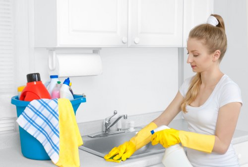 End of tenancy cleaner in Shoreditch preparing a rental property